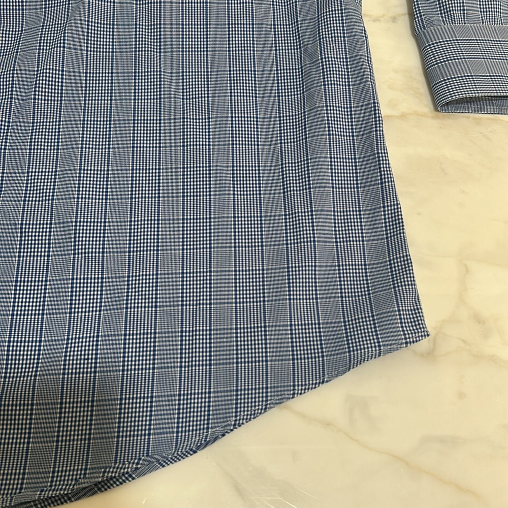 NORDSTROM CASUAL BOTTOM DOWN  SHIRT 16 1/2 BLUE LONG SLEEVES - Picture 9 of 10